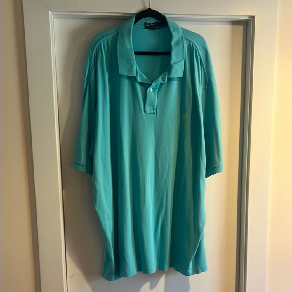 Polo by Ralph Lauren Men's Aqua Polo Shirt 3XLT